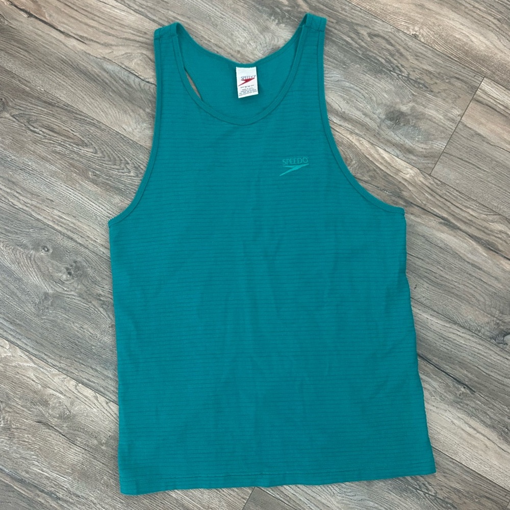 Speedo men’s vintage teal blue muscle tank size medium
